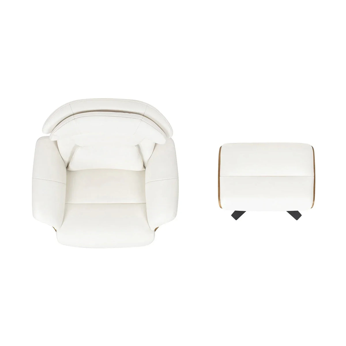 Jovan 31.5 Fauteuil inclinable en cuir véritable avec ottoman