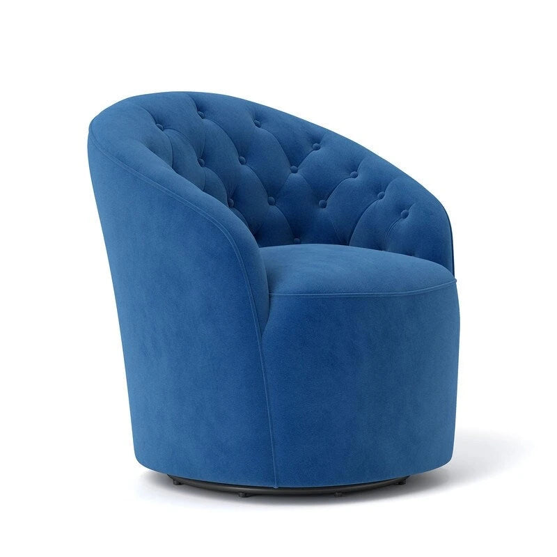 Fauteuil pivotant à 360 degrés en velours moderne SEYNAR avec dossier capitonné (lot de 2)