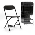 Chaise pliante en plastique, lot de 10, capacité de 158 kg pour événements, bureau, mariage, fête, pique-nique, cuisine, salle à manger