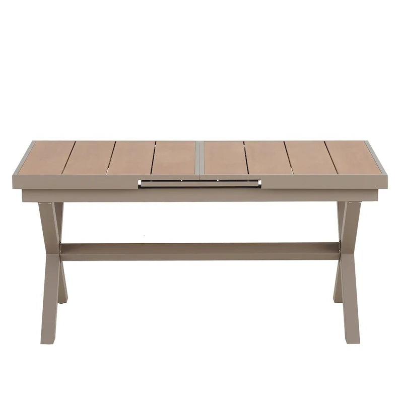 Ensemble de salle à manger d'extérieur extensible 7 pièces avec table extensible et 6 fauteuils
