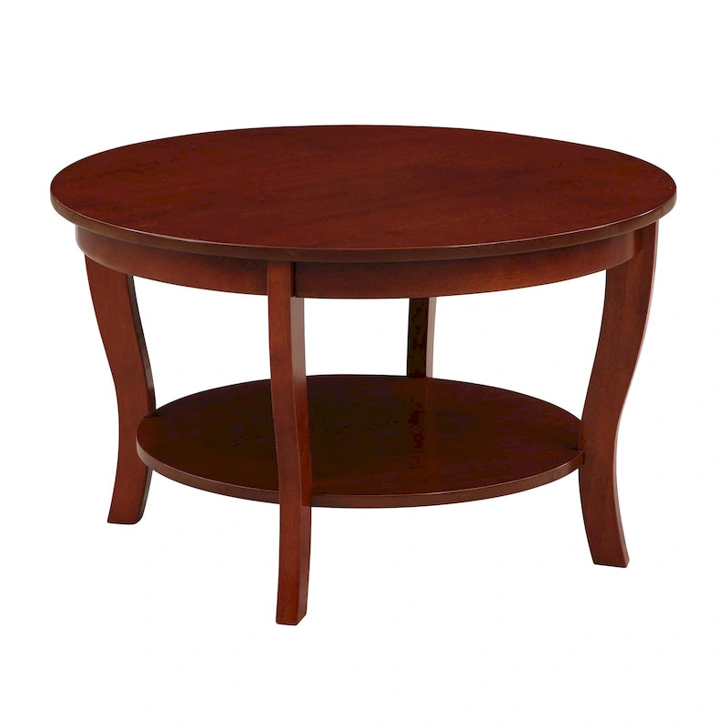 Table basse ronde avec étagère American Heritage de Convenience Concepts