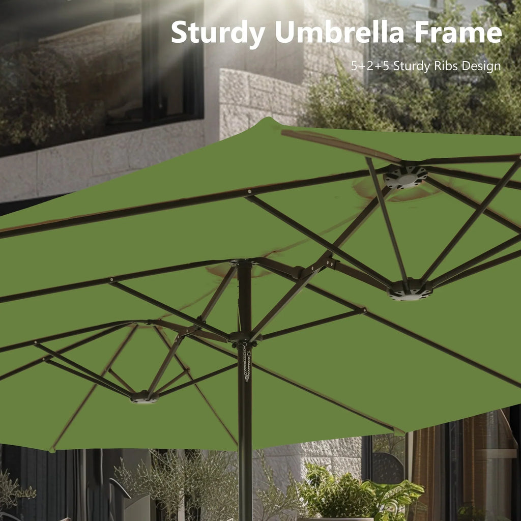MAISON ARTS Grand Parasol Double Face de 4,5 m avec Base Incluse pour Patio