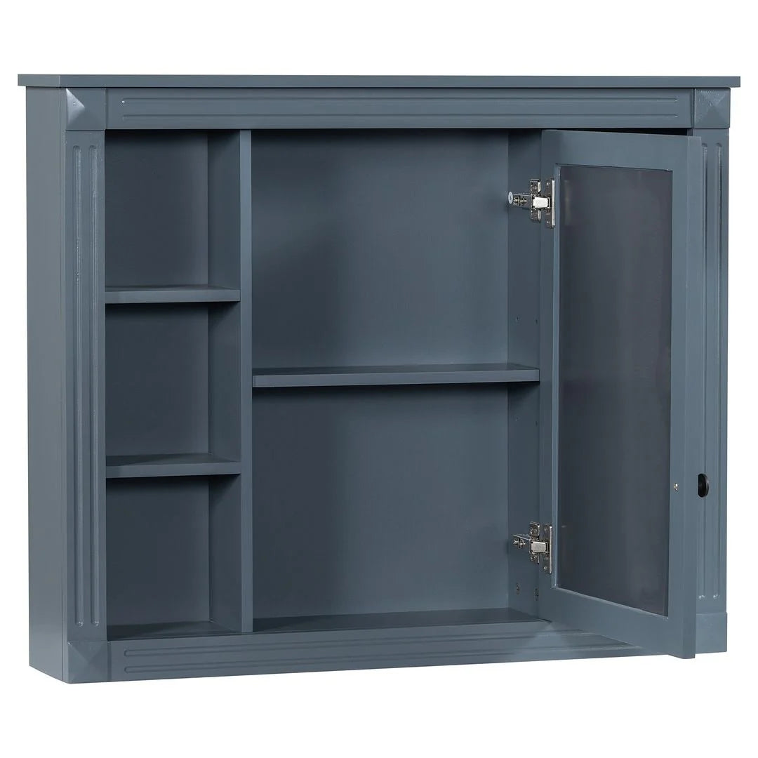 Meuble-lavabo de salle de bain moderne de 91 cm avec lavabo et armoire de toilette, 2 portes et 2 tiroirs