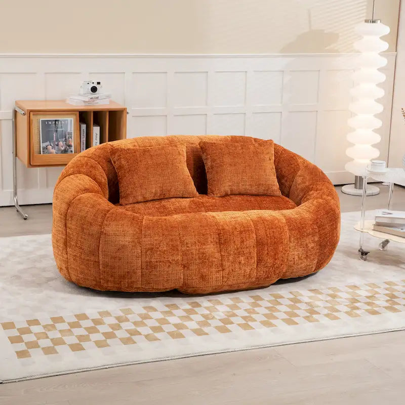 GDFStudio - Canapé paresseux 2 places en chenille Laurel avec mousse haute densité et confort surdimensionné