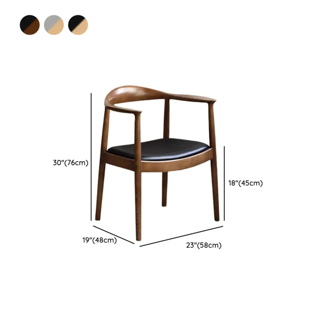 Chaise de salle à manger scandinave incurvée en bois tressé avec accoudoirs