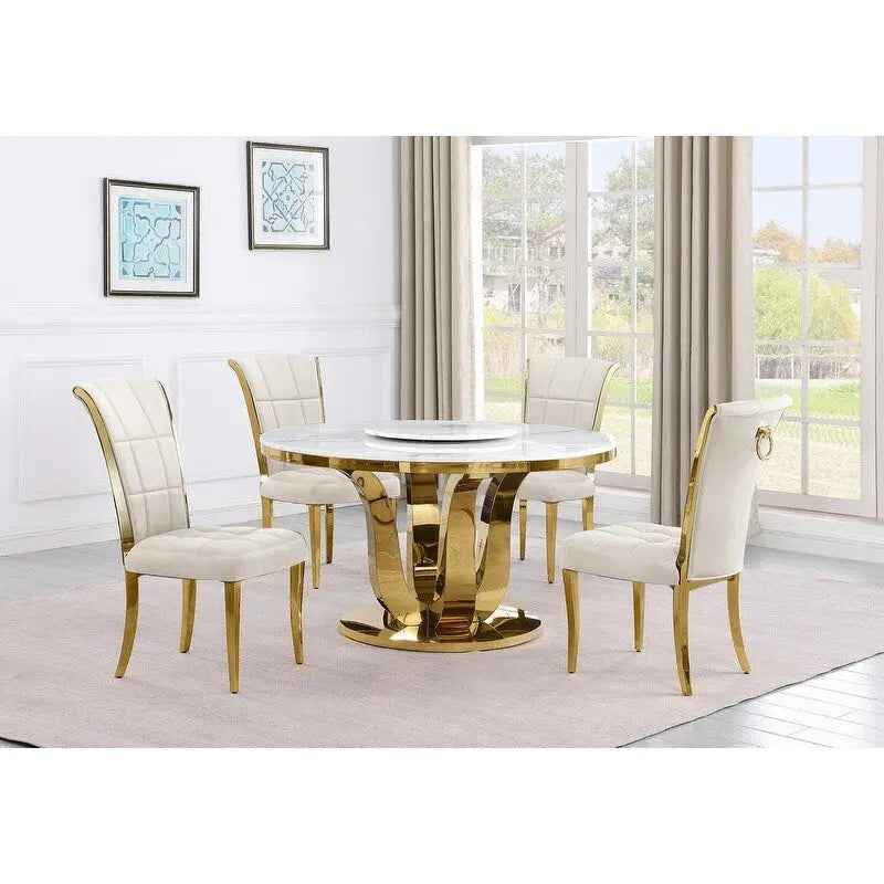 Ensemble de salle à manger rond 5 pièces Best Quality Furniture D325-SC324-7