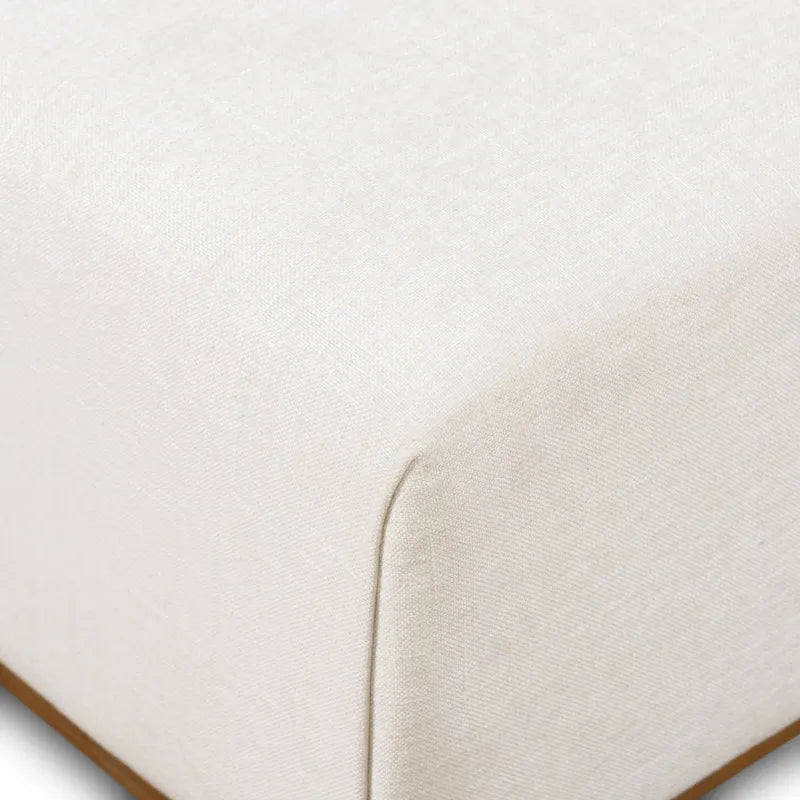 Ottoman Poly & Bark Jarmo avec table en noyer réglable – Cuir pleine fleur véritable italien