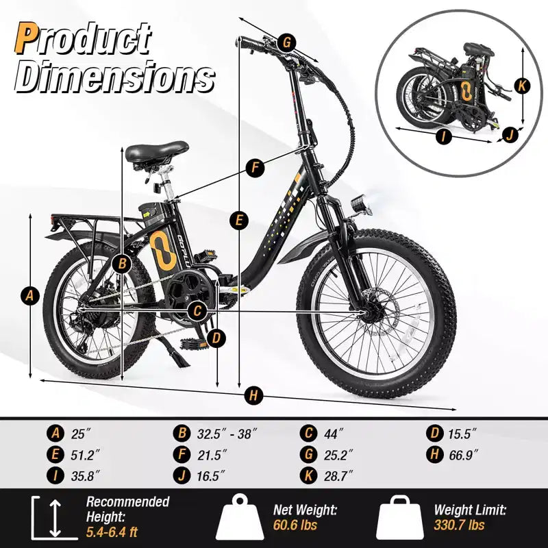Vélo électrique pliant tout-terrain Costway pour adultes, avec pneus larges de 20 pouces, moteur sans balais de 750 W, batterie 54 V 13 Ah, certifié UL2849