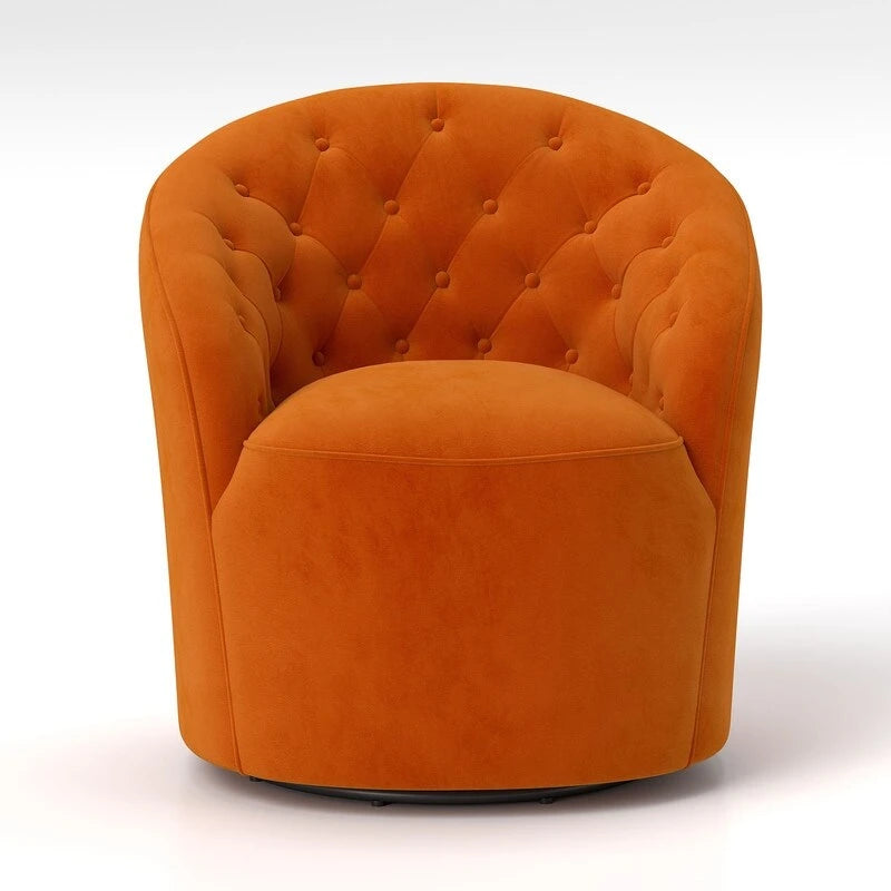 Fauteuil pivotant à 360 degrés en velours moderne SEYNAR avec dossier capitonné (lot de 2)