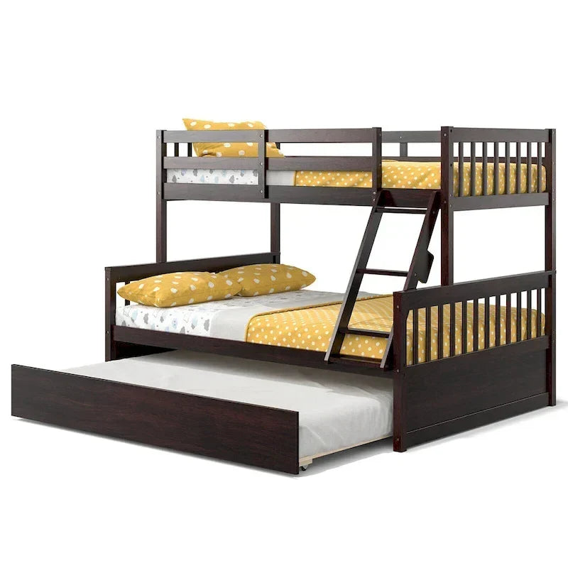 Lit superposé Gymax double sur grand avec lit gigogne double convertible