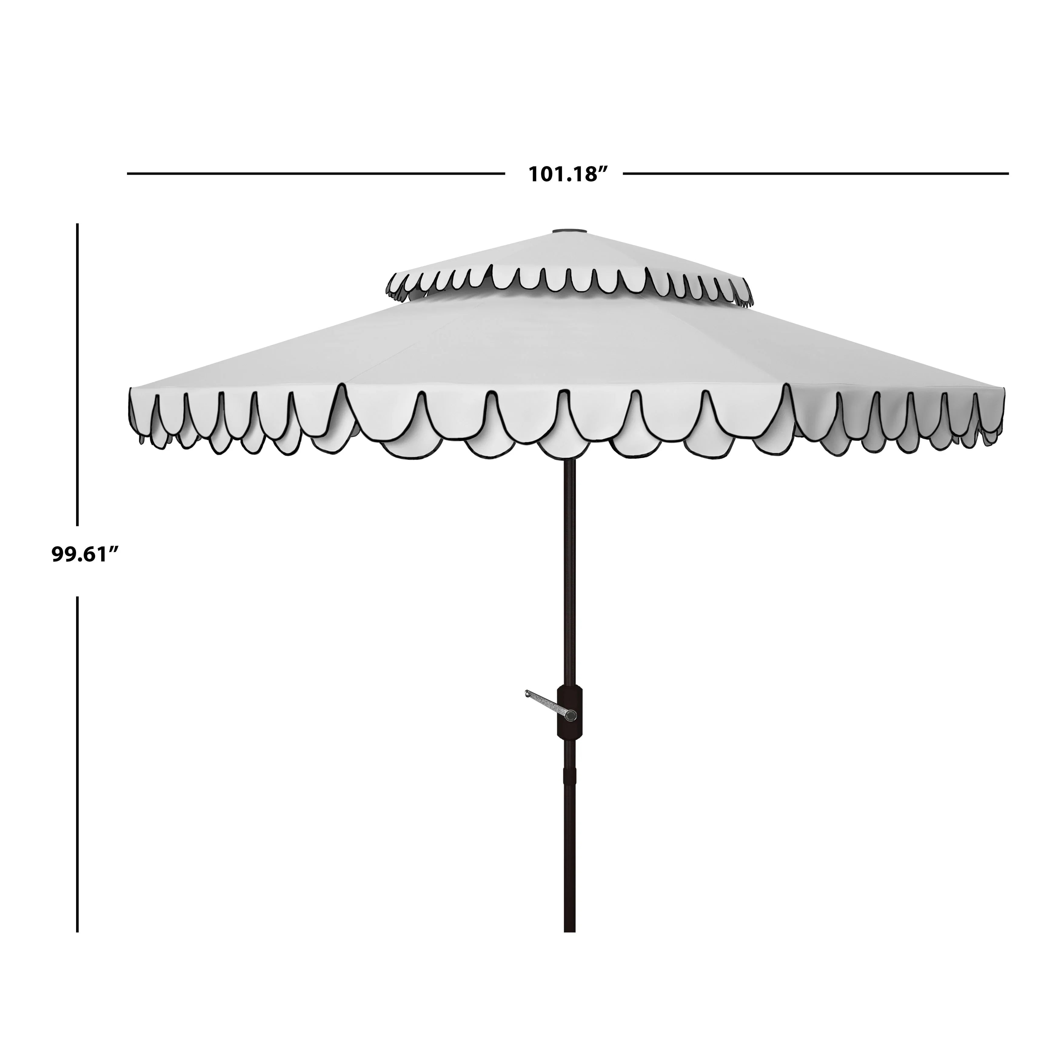 Parasol déporté double toit 274 cm avec cantonnière Kjerstin SAFAVIEH Outdoor