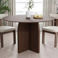 Table à manger ronde PexFix 45 x 45 en bois massif avec finition noyer et pieds arqués élégants pour salles à manger et cuisines modernes