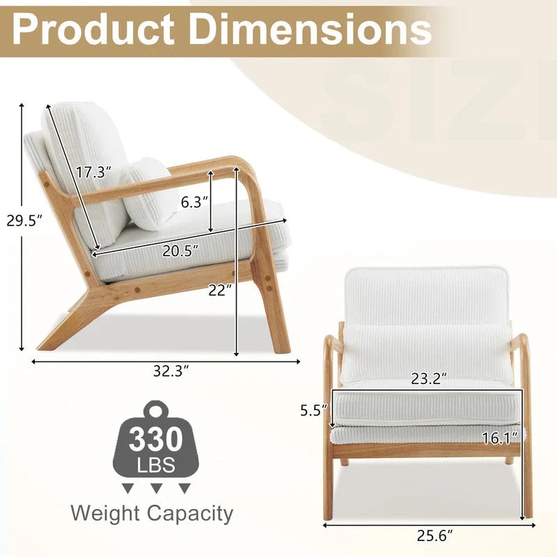 Fauteuil d'appoint rembourré Mid-Century Modern