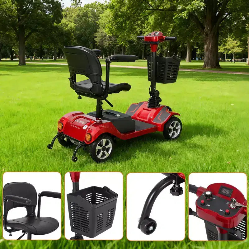 Trottinette électrique pliable à 4 roues pour adultes, capacité de 150 kg, pour usage extérieur