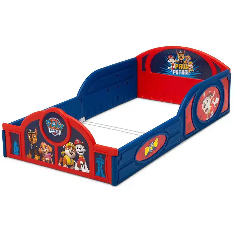 Lit pour enfant en plastique Delta Children « Sommeil et jeu » avec rails de protection intégrés – Pat' Patrouille