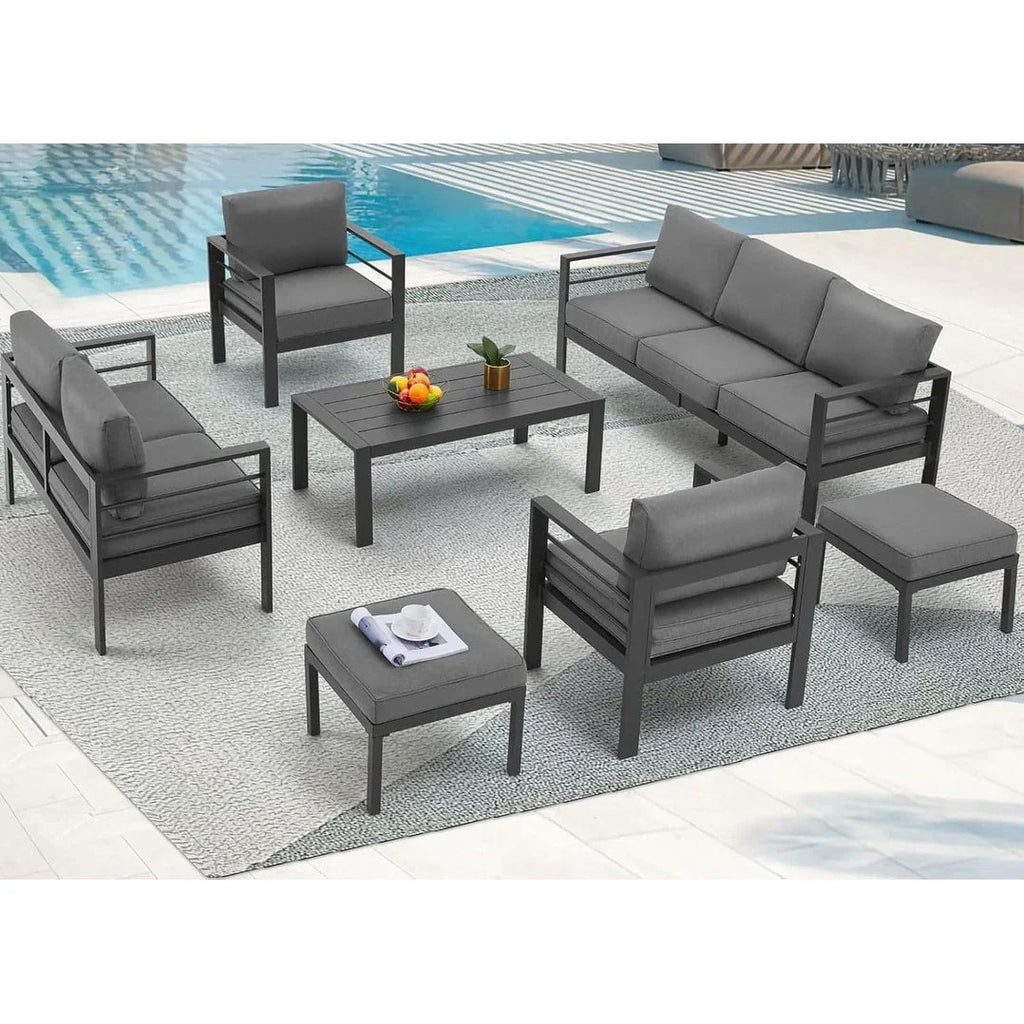 AECOJOY Ensemble de 7 Meubles de Jardin en Aluminium pour Extérieur