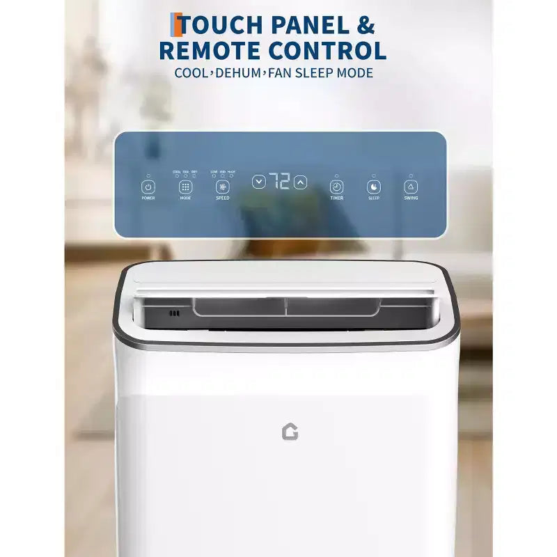 Climatiseur portable 15 000 BTU, unité de climatisation portable 3-en-1 avec déshumidificateur et ventilateur, mode veille, télécommande et panneau LED, rafraîchit 850 pieds carrés, silencieux