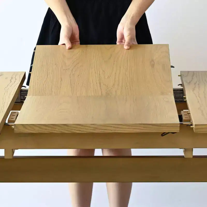 Ensemble de salle à manger 9 pièces pour 8 personnes, table à tréteaux extensible avec chaises rembourrées aux pieds en bois massif-Panipeachy