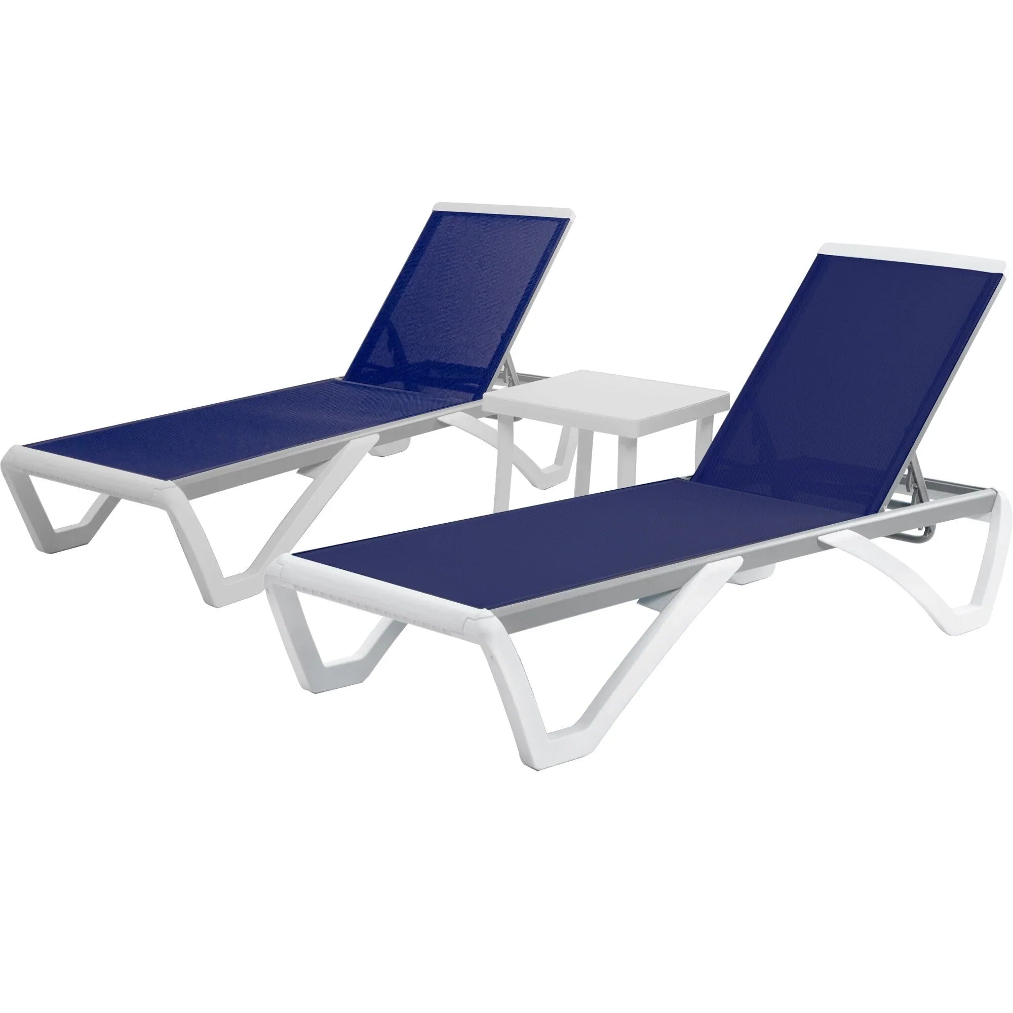 Kozyard Alan Chaise longue de patio inclinable et réglable, entièrement plate, en aluminium et résine de polypropylène