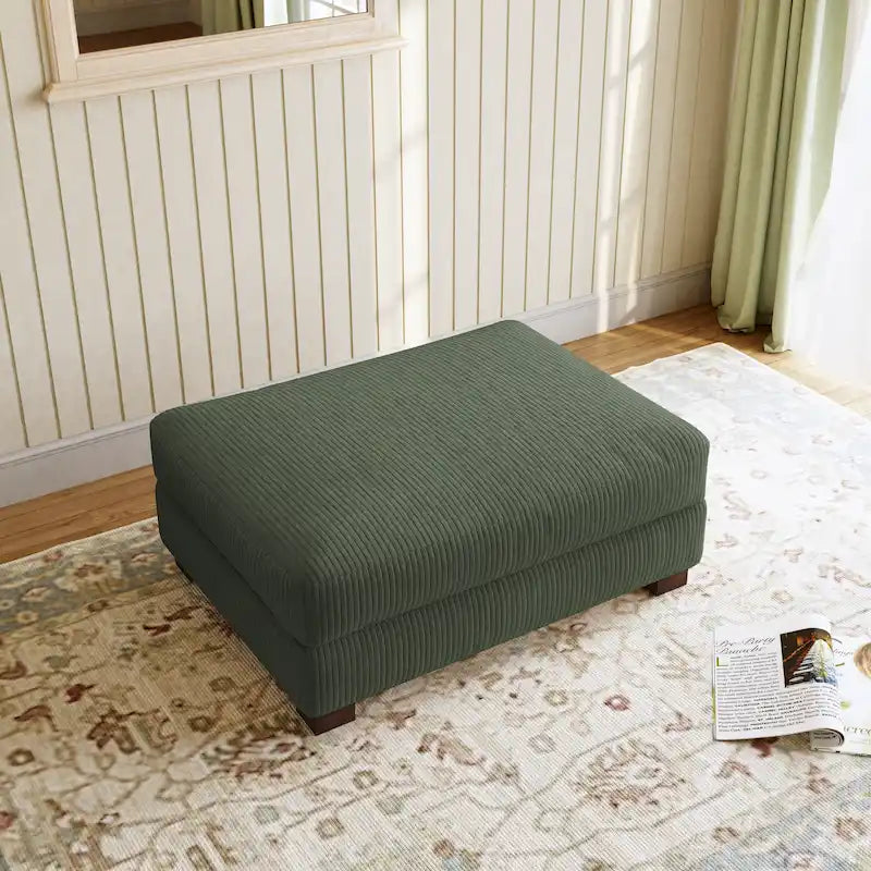 Pouffe d'appoint oversize en velours côtelé moderne