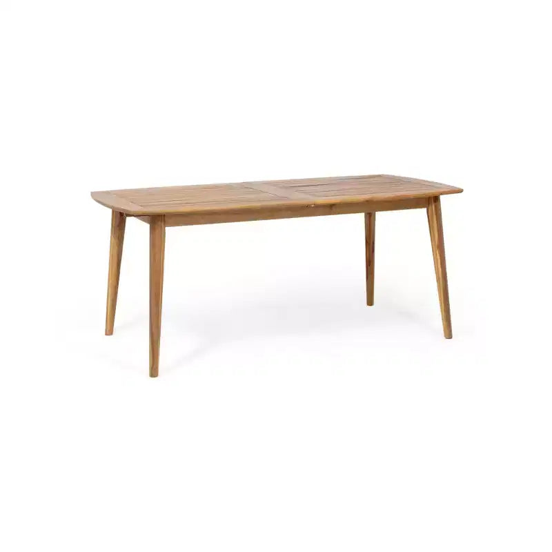 Ensemble de salle à manger d'extérieur 7 pièces extensible avec chaises empilables, table en bois d'acacia