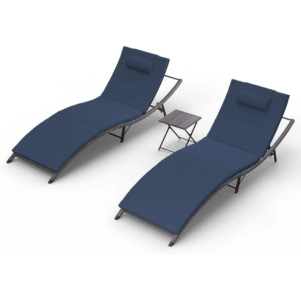 Ensemble de 3 chaises longues d'extérieur Kullavik