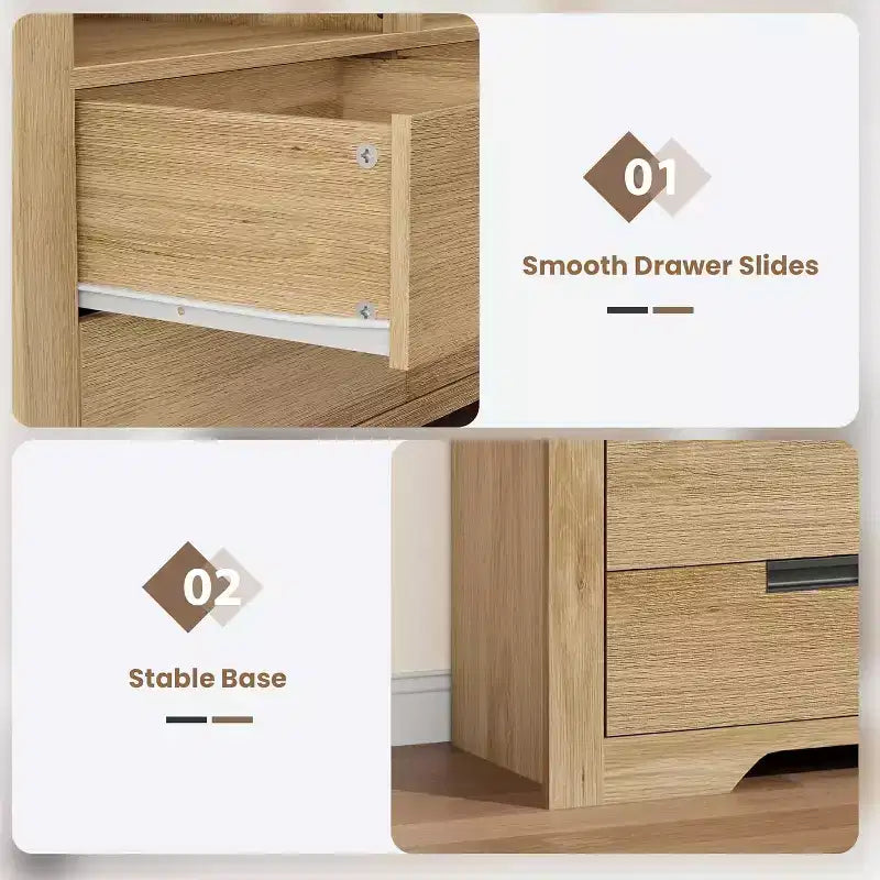 Bibliothèque haute de 72 po avec 4 tiroirs, étagère de rangement autoportante de style campagnard pour chambre à coucher, salon, bureau à domicile