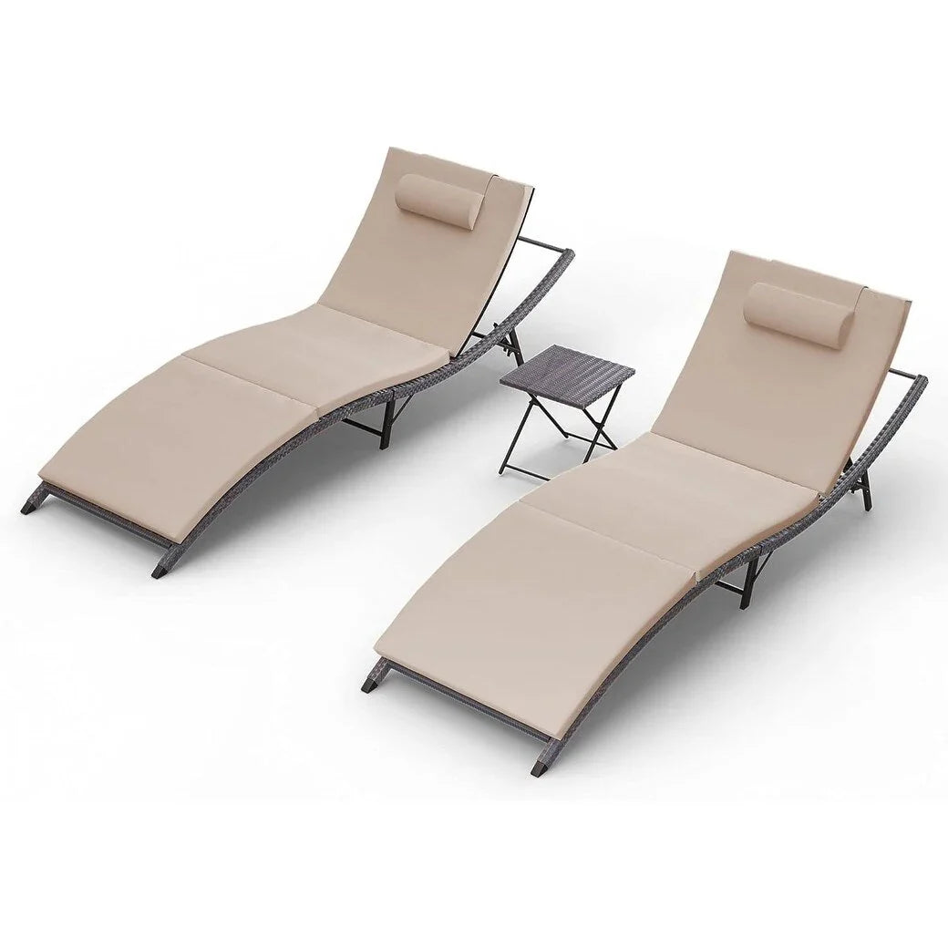Ensemble de 3 chaises longues d'extérieur Kullavik