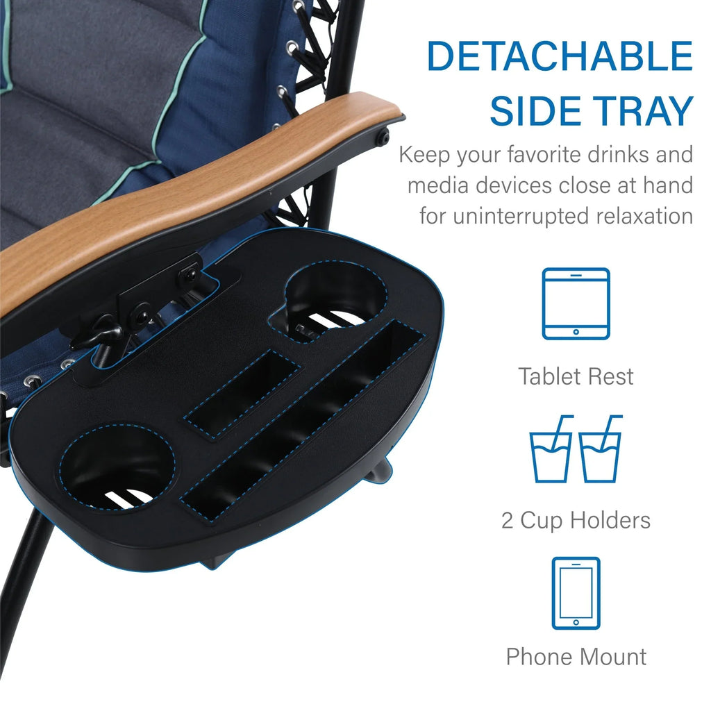 Fauteuil de relaxation zéro gravité XL surdimensionné rembourré avec accoudoirs plus larges et porte-gobelet réglable - N/A