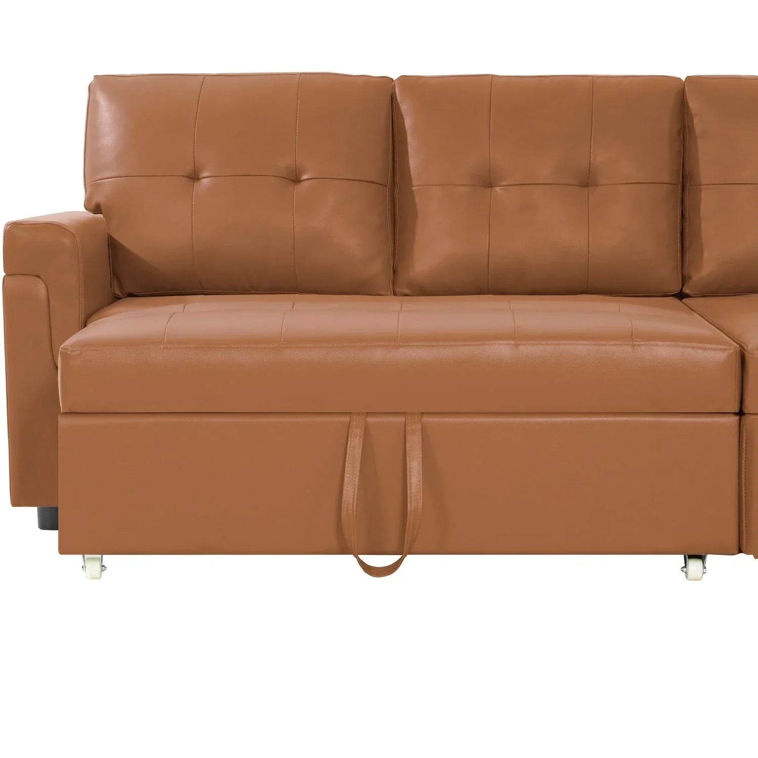 Canapé d'angle réversible convertible avec lit gigogne, méridienne de rangement et pieds durables