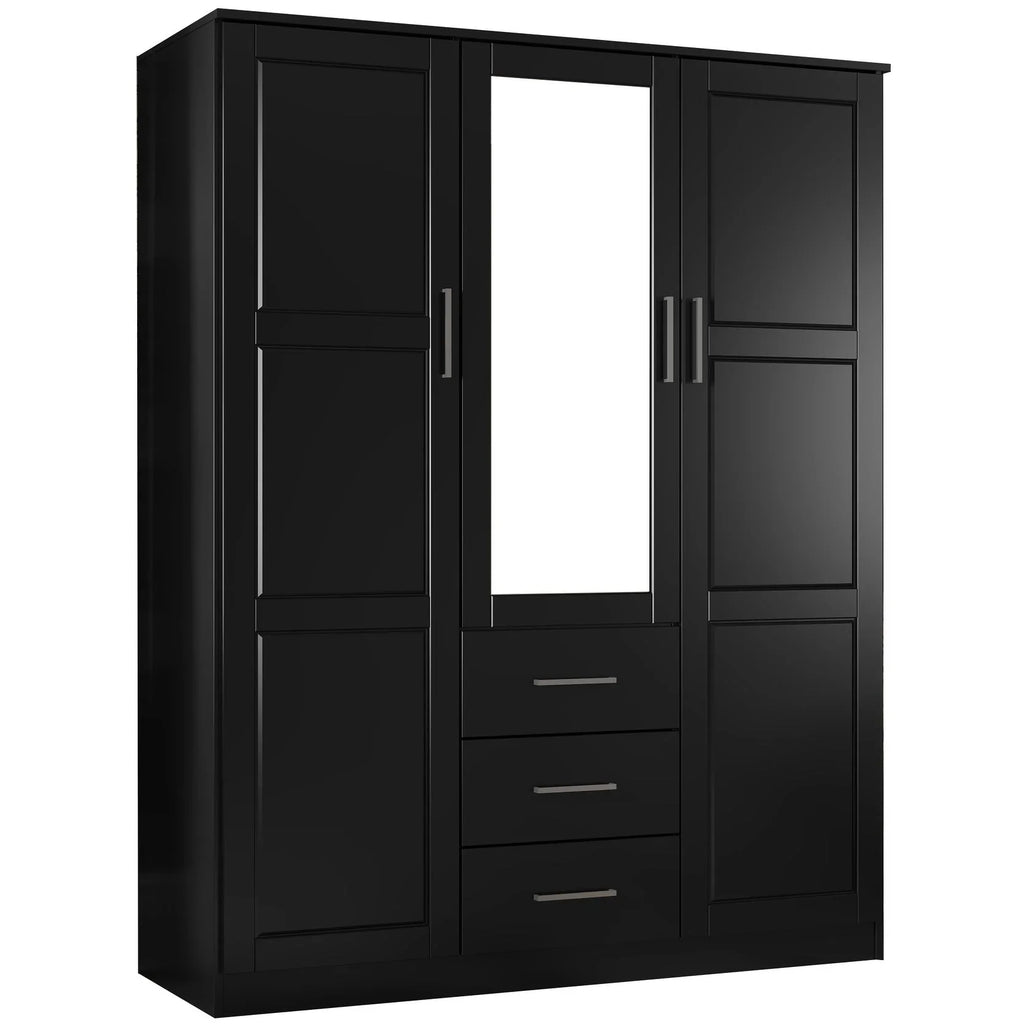 Palace Imports Armoire Cosmo 3 portes 100 % bois massif avec portes en bois massif ou portes miroir