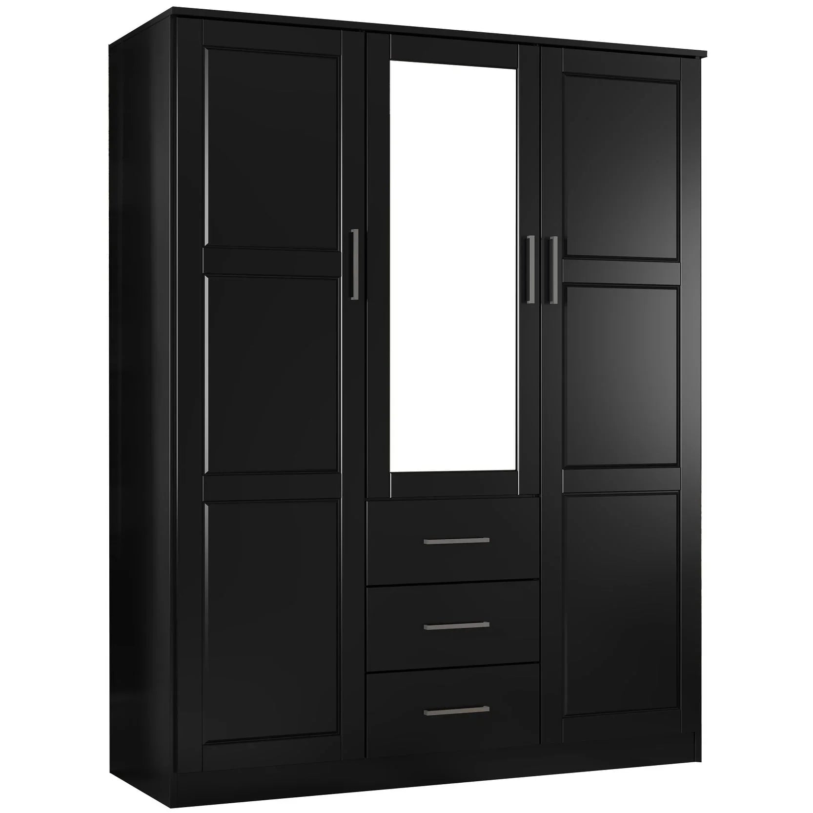 Palace Imports Armoire Cosmo 3 portes 100 % bois massif avec portes en bois massif ou portes miroir