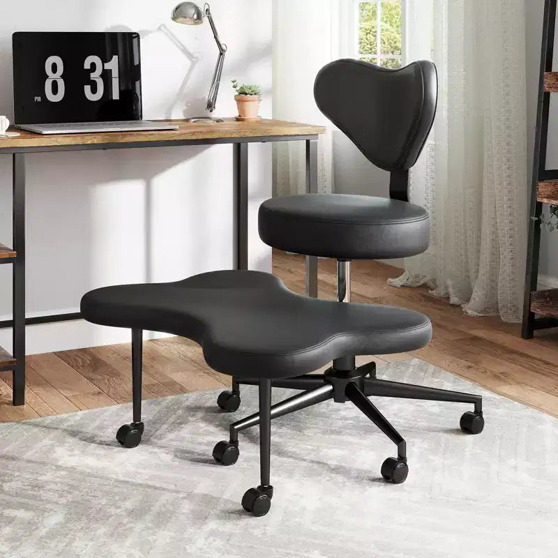 Chaise de bureau ergonomique Pinmoco Criss Cross, Chaise de méditation réglable en hauteur, Pivotante à 360°, Support lombaire, Chaise de travail et de bureau, Chaise TDAH