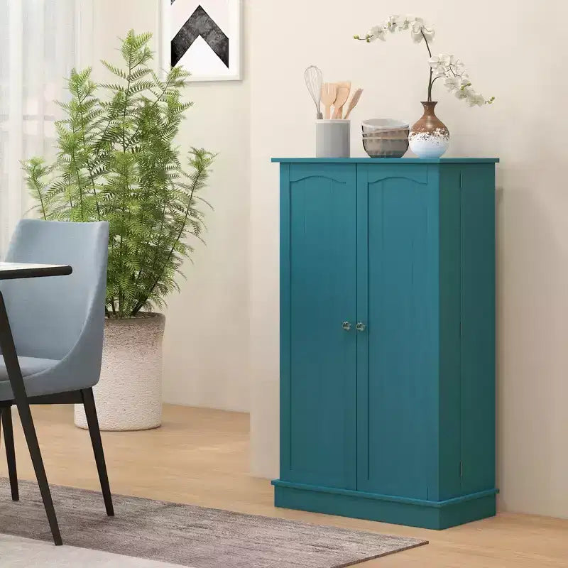HOMCOM Meuble de cuisine 41, Armoire de cuisine à 2 portes avec 5 étagères de rangement, 12 porte-épices et étagères réglables pour salle à manger