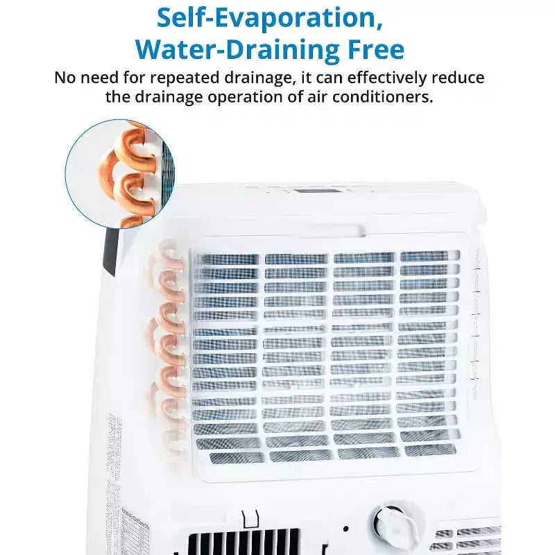 Climatiseur portable 10 000 BTU, Climatiseur de maison avec télécommande pour pièce jusqu'à 42 m², fonctions 3-en-1/minuterie 24h/roulettes