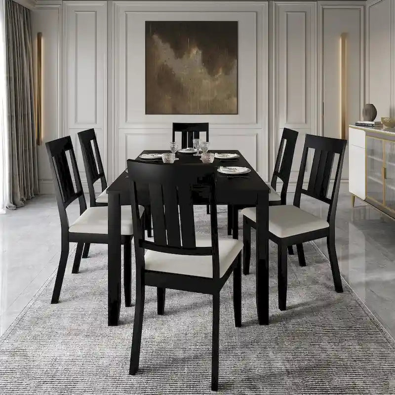 Ensemble de salle à manger classique 7 pièces en bois CraftPorch