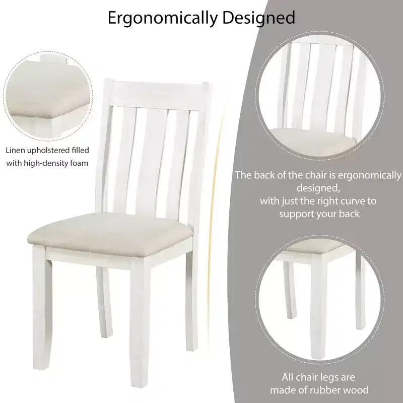 Ensemble de salle à manger extensible de style ferme pour 6 personnes, table rectangulaire et 6 chaises rembourrées