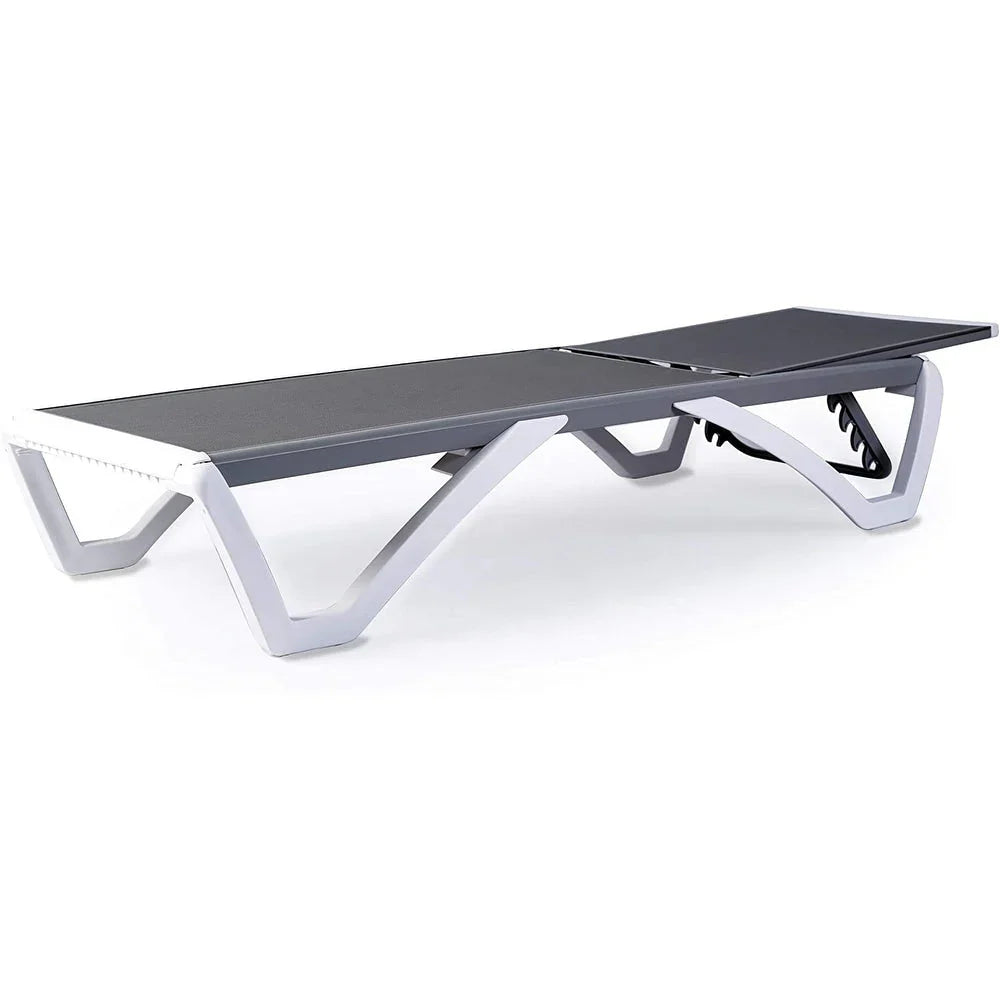Kozyard Alan Chaise longue de patio inclinable et réglable, entièrement plate, en aluminium et résine de polypropylène