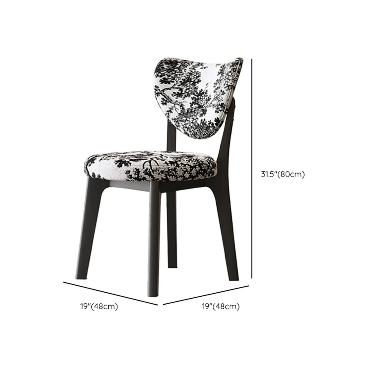 Chaise de salle à manger sans accoudoirs moderne en similicuir à dossier haut