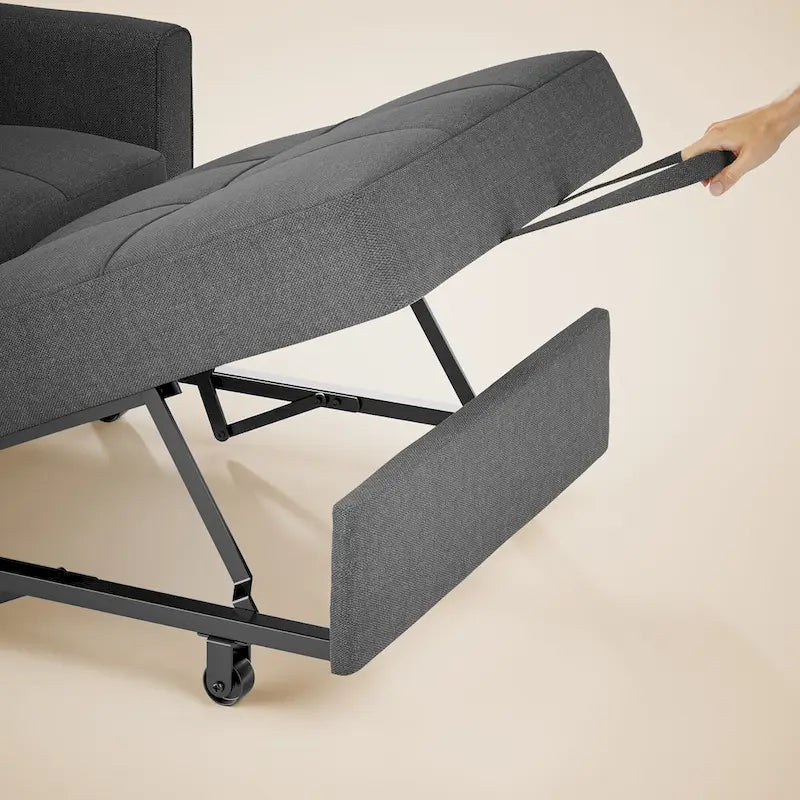 Canapé-lit convertible 3 en 1, chaise longue rembourrée réglable et pliable