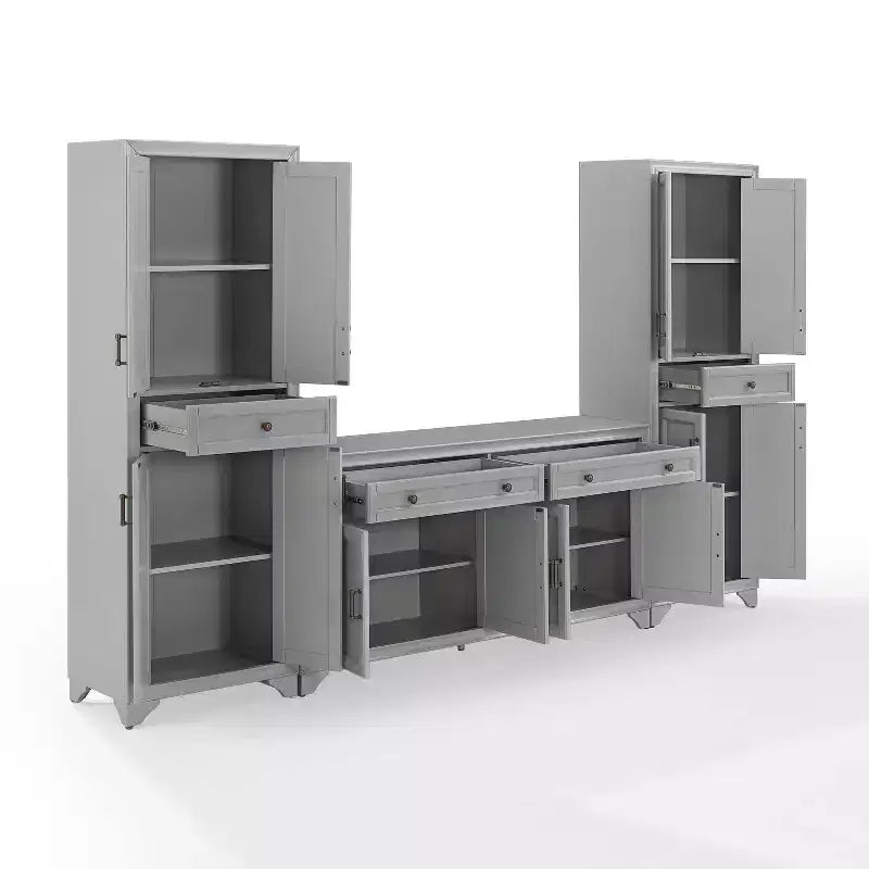 Ensemble buffet et garde-manger 3 pièces Tara aspect vieilli - Crosley