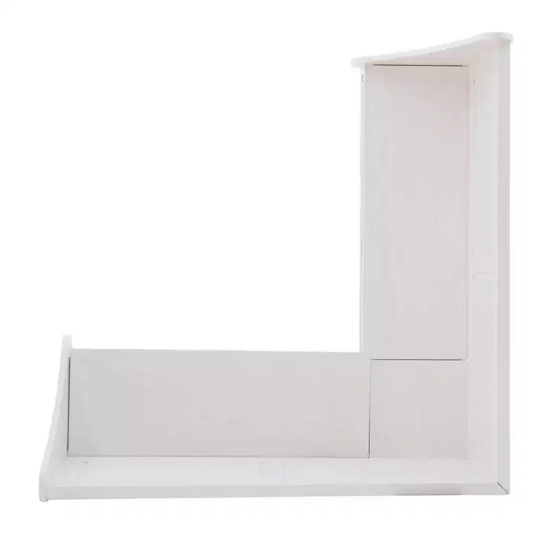 Banquette de coin-repas Linon Tobin traditionnelle en bois massif sans dossier avec coussin blanc - Linon