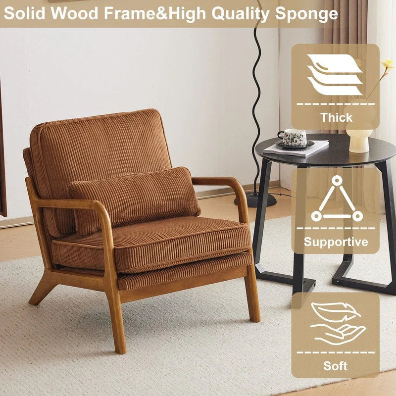 Fauteuil d'appoint rembourré Mid-Century Modern