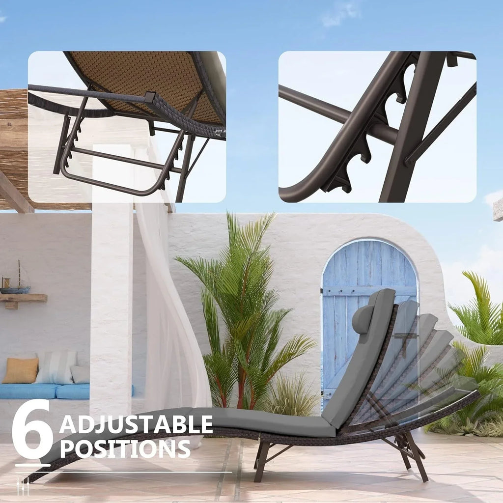 Ensemble de 3 chaises longues d'extérieur Kullavik