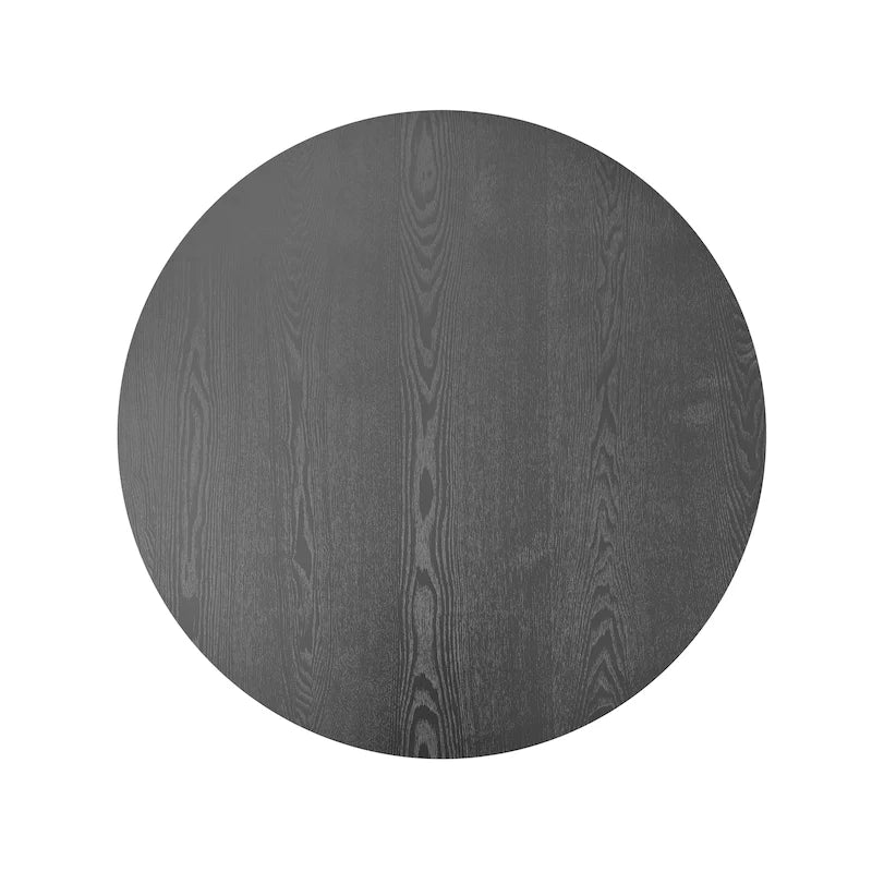 Table basse/de salon ronde moderne plaquée en bois massif avec rangement