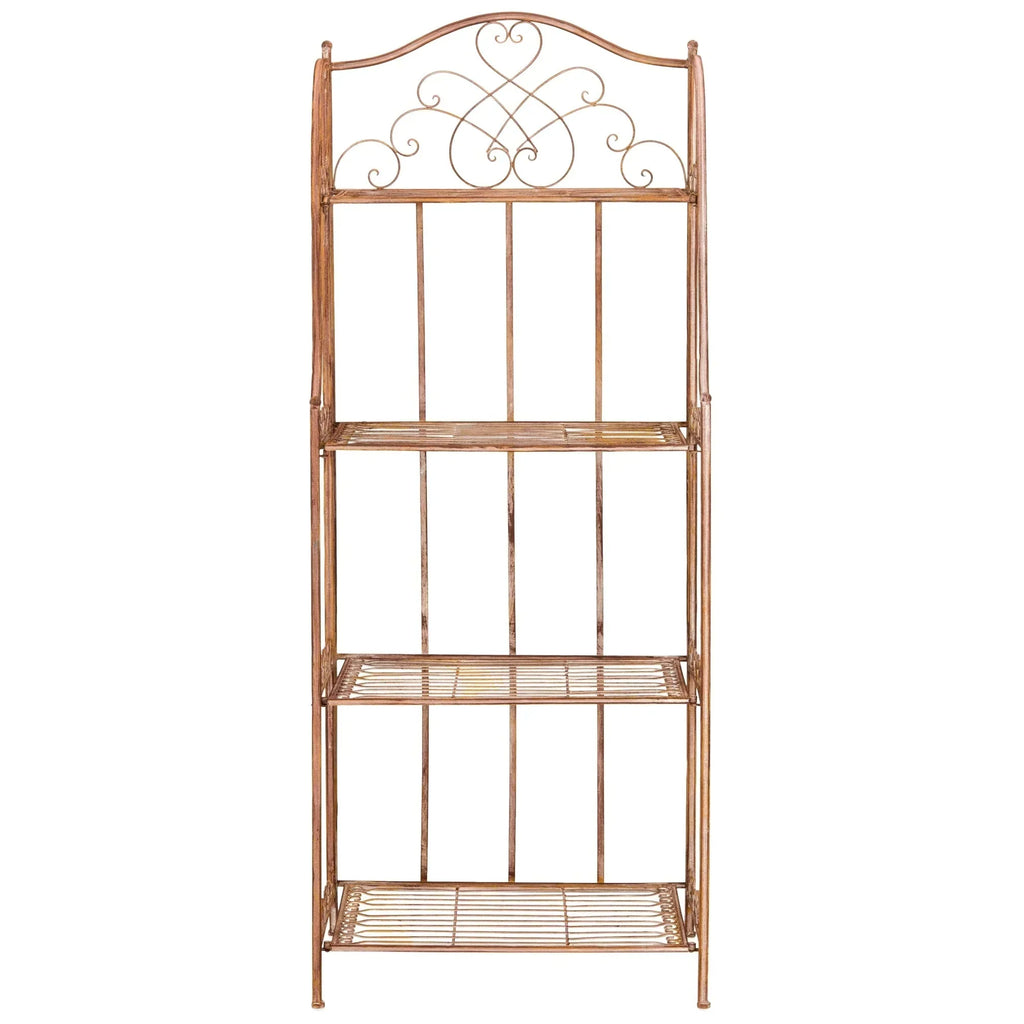 SAFAVIEH Bryn Étagère de boulanger d'extérieur victorienne en fer forgé à 4 niveaux - 63,5 cm l x 38,1 cm P x 160 cm H - 25L x 15P x 63H