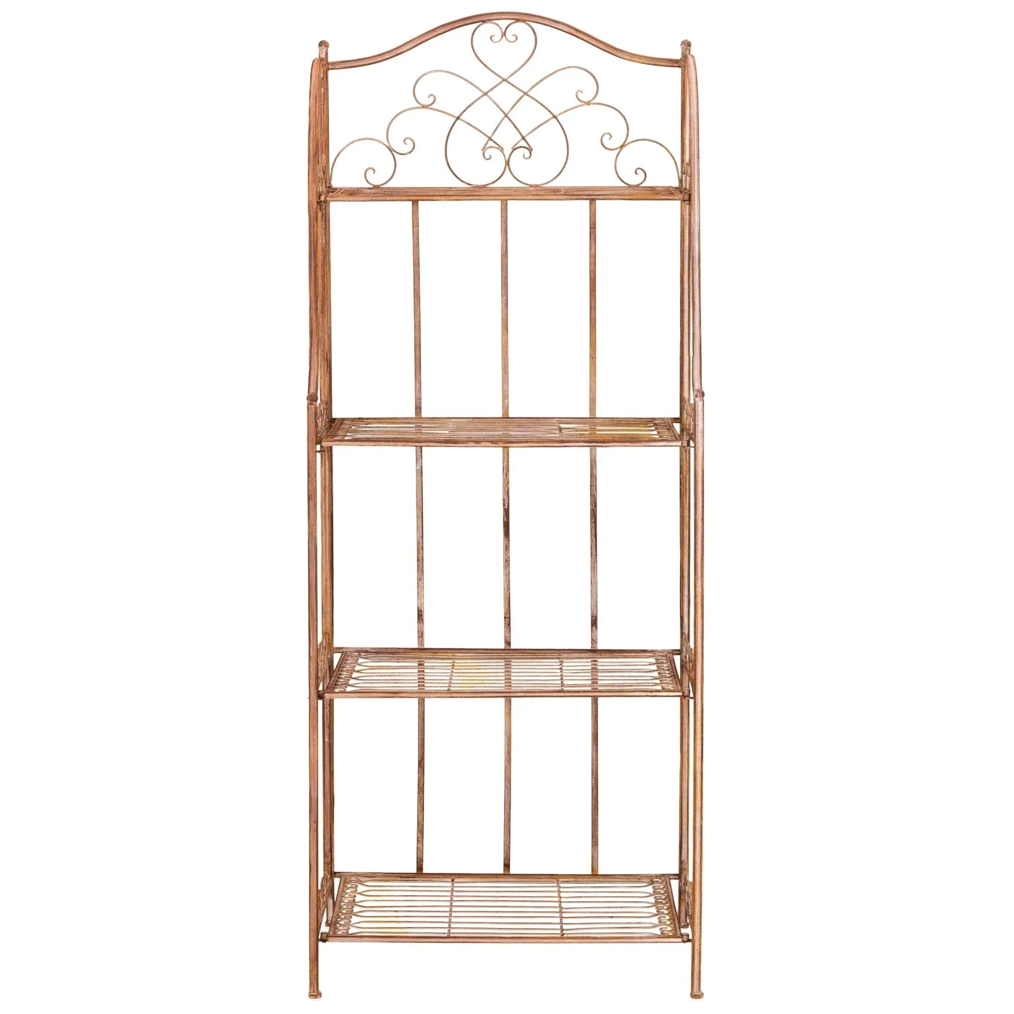 SAFAVIEH Bryn Étagère de boulanger d'extérieur victorienne en fer forgé à 4 niveaux - 63,5 cm l x 38,1 cm P x 160 cm H - 25L x 15P x 63H