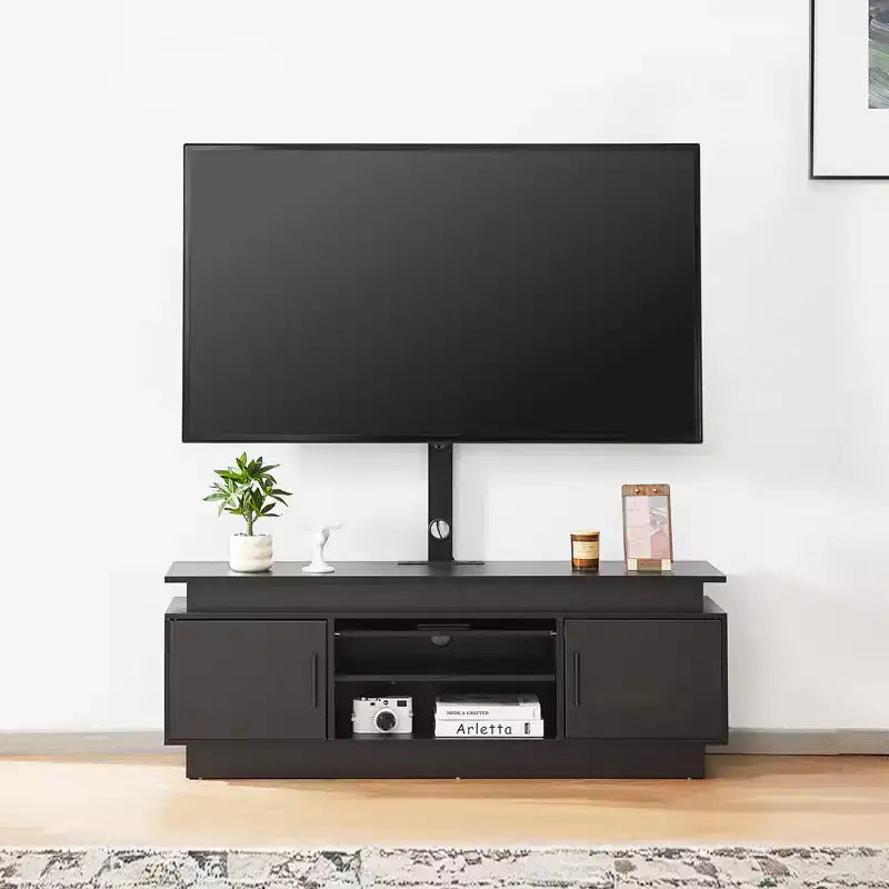 Meuble TV VEVOR 52 po avec support pour téléviseurs jusqu'à 75 po, centre de divertissement avec prise de courant, réglable en hauteur, noir