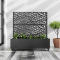 MAYEERTY Jardinière avec treillis en fer noir, persienne classique Helen Street 01, style combiné 72x47x16 pouces, ensemble de 3 pièces