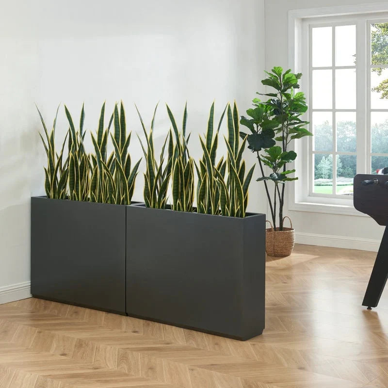 Jardinière Métallique Haute pour Plantes d'Extérieur, 38 po L x 10 po l x 30 po H, Longue et Haute Jardinière en Métal - 38x30x10